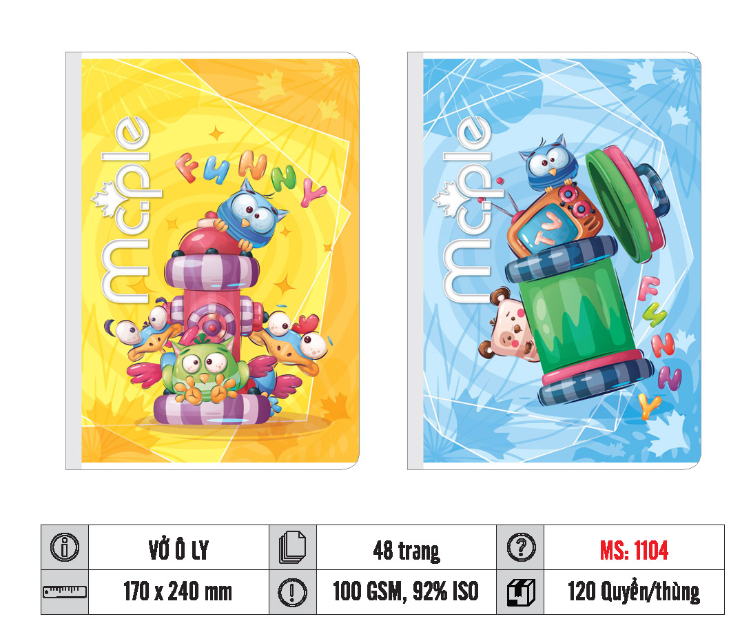 VỞ Ô LY MC.PLE 48 TRANG 100GSM MS 1159/1160/1104 - Ảnh 3