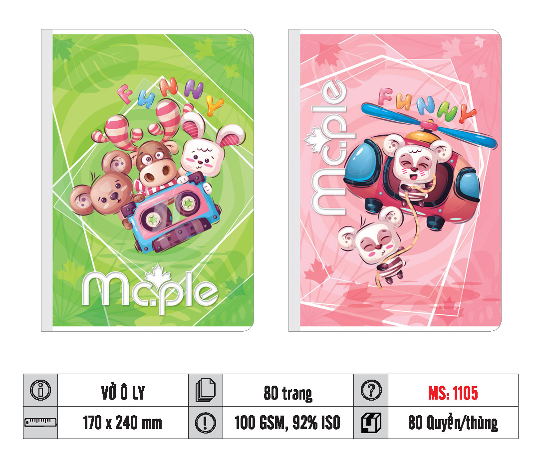 VỞ Ô LY MC.PLE 80 TRANG 100GSM MS 1161/1105 - Ảnh 2