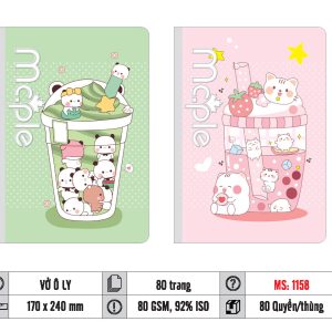 VỞ Ô LY MC.PLE 80 TRANG 80GSM MS 1158
