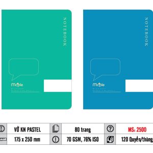 VỞ KẺ NGANG PASTEL MC.PLE 80 TRANG, 70GSM MS 2500/2502/2503