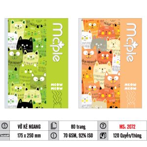 VỞ KẺ NGANG MC.PLE 80 TRANG, 70GSM 2811/2812/2070/2072/2480/2481/2482