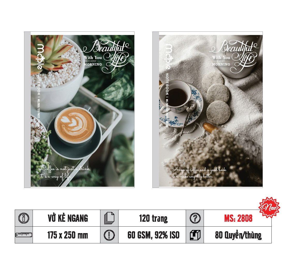 VỞ KẺ NGANG MC.PLE 120 TRANG, 70GSM MS 2071/2078/2075/2483/2484/2485 - Ảnh 4