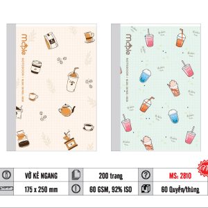 VỞ KẺ NGANG MC.PLE 200 TRANG, 70GSM MS 2817/2818/2809/2810
