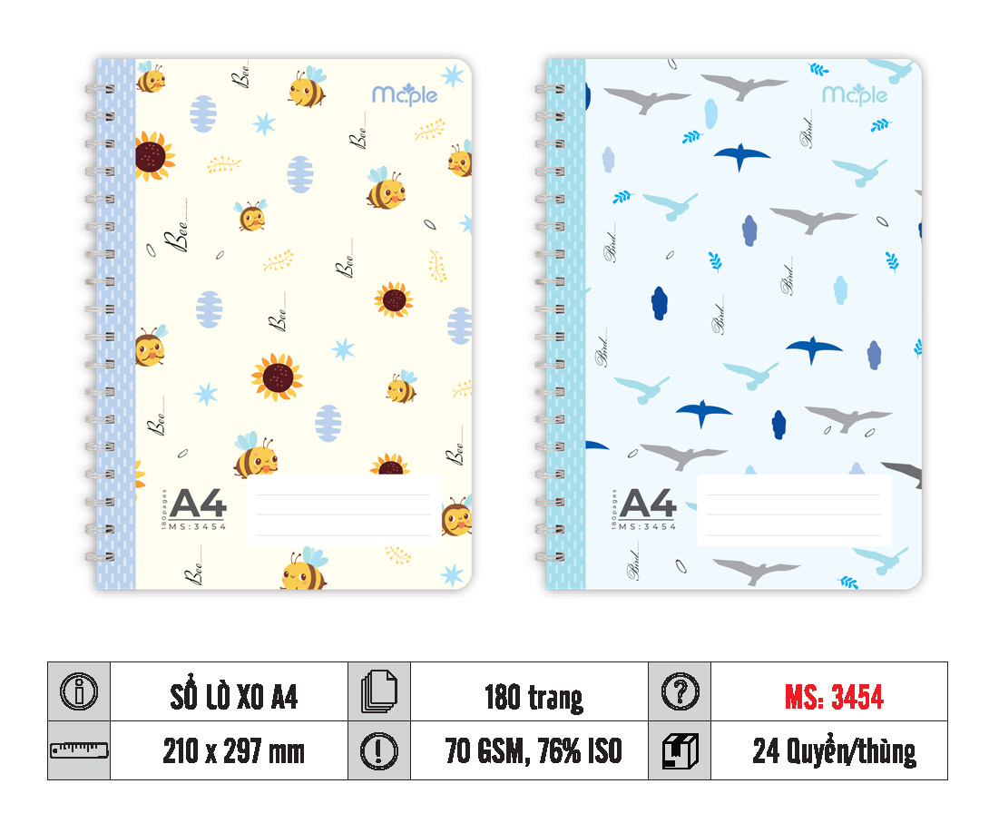 SỔ LÒ XO A4 MC.PLE MS 3453/3454/3455 - Ảnh 2