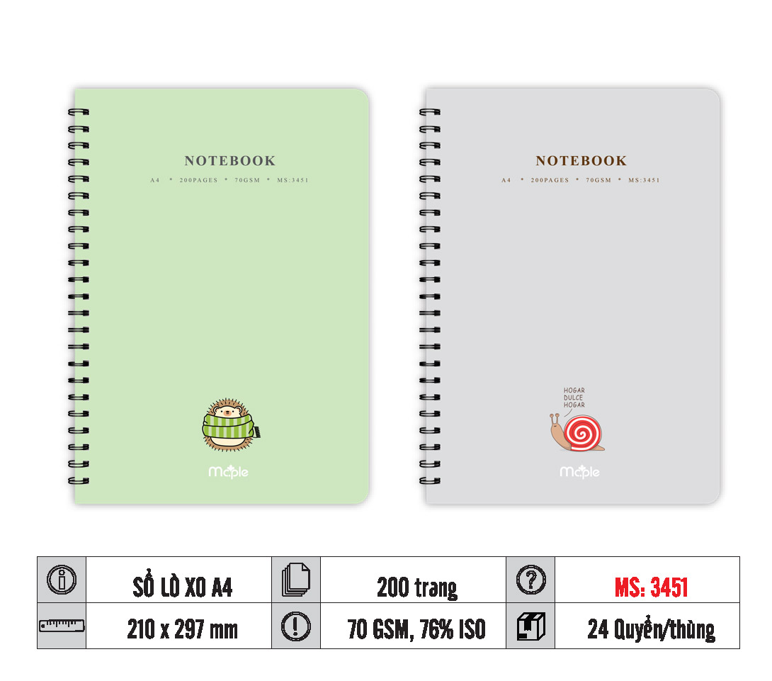 SỔ LÒ XO A4 MC.PLE MS 3450/3451/3452/3455 - Ảnh 2