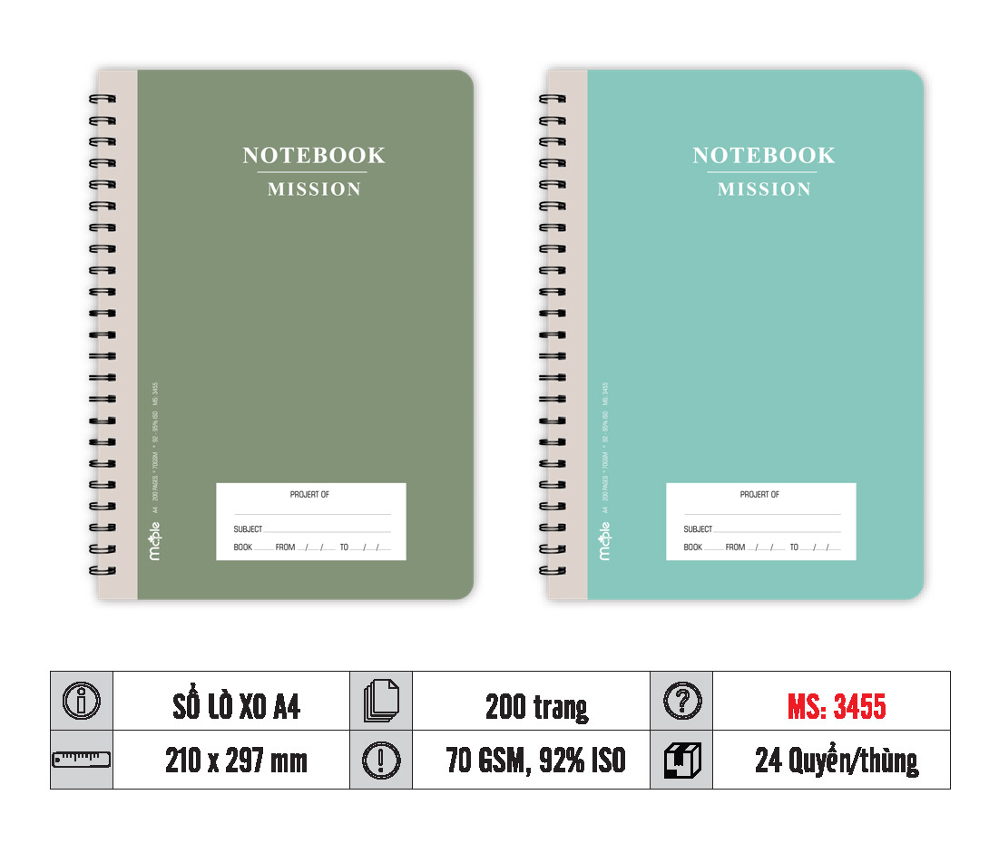 SỔ LÒ XO A4 MC.PLE MS 3450/3451/3452/3455 - Ảnh 4