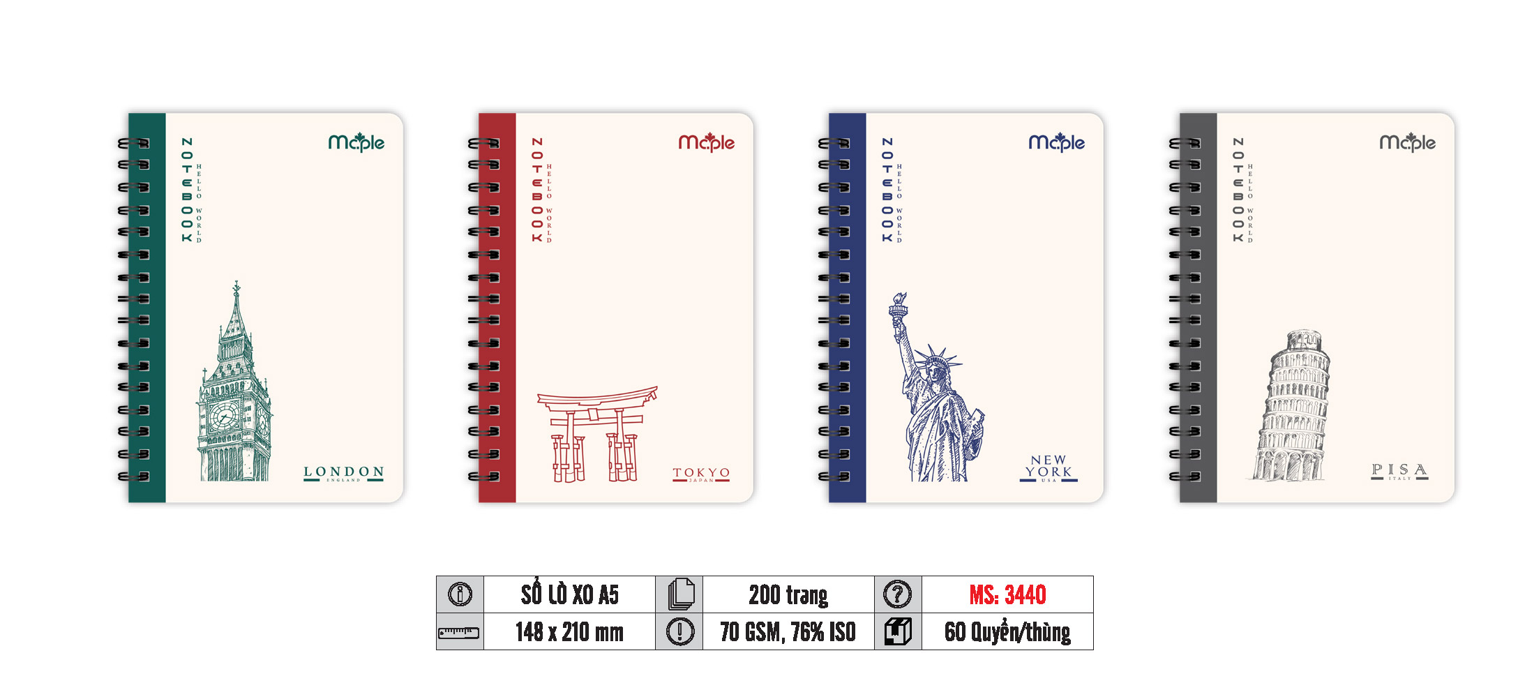 SỔ LÒ XO A5 MC.PLE MS 2440/3442/3443
