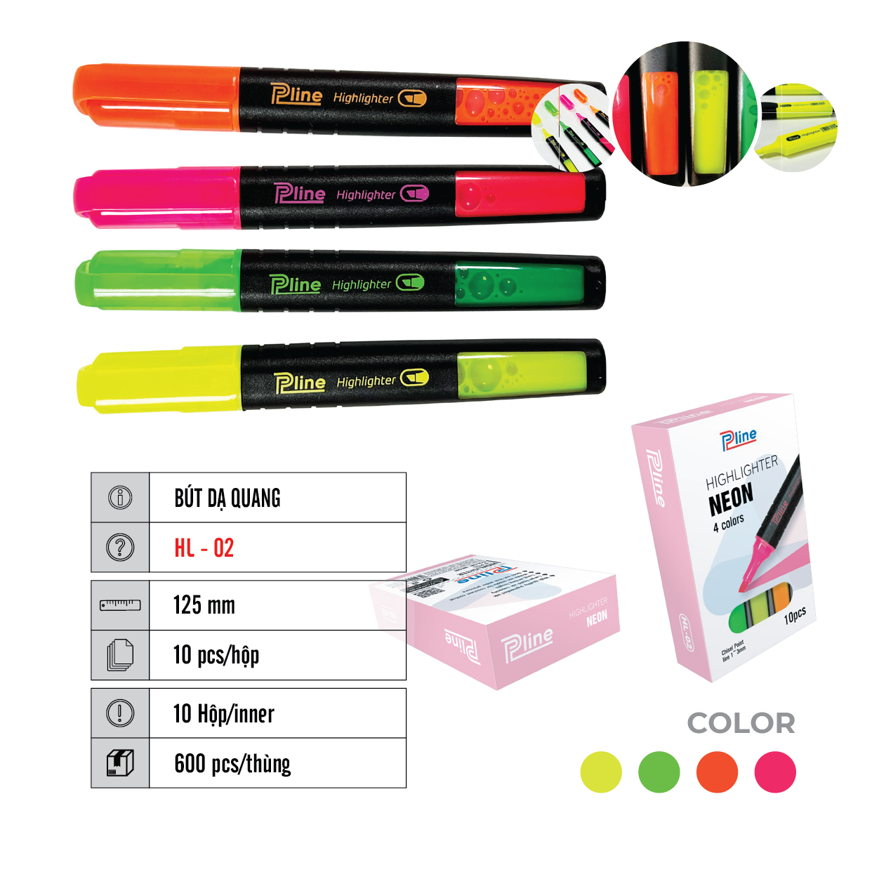 BÚT DẠ QUANG PLINE HL-02