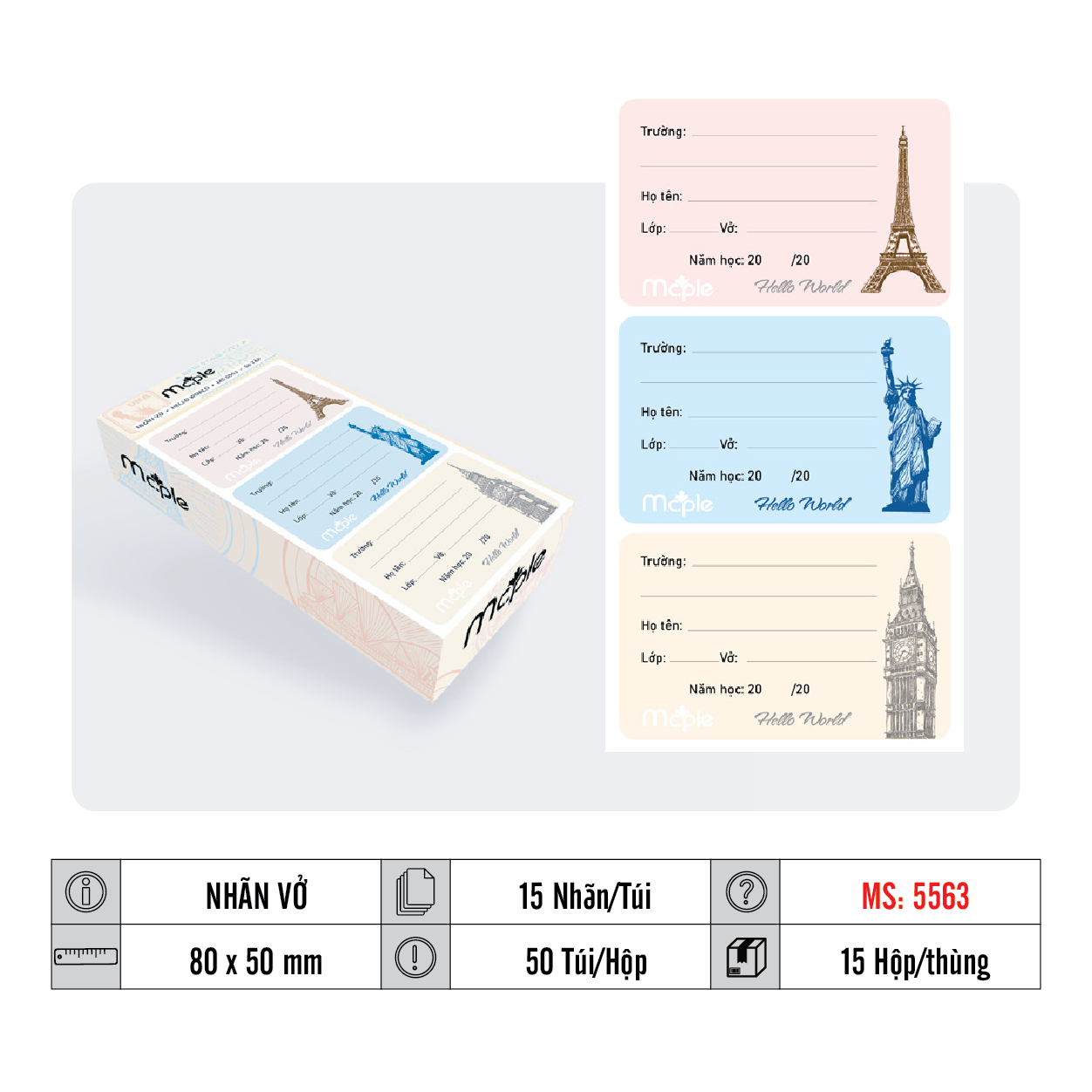 NHÃN VỞ MC.PLE MS 5563
