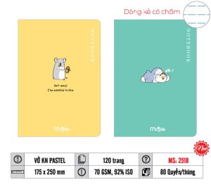 Vở Kẻ ngang Mc.Ple pastel Ms 2518
