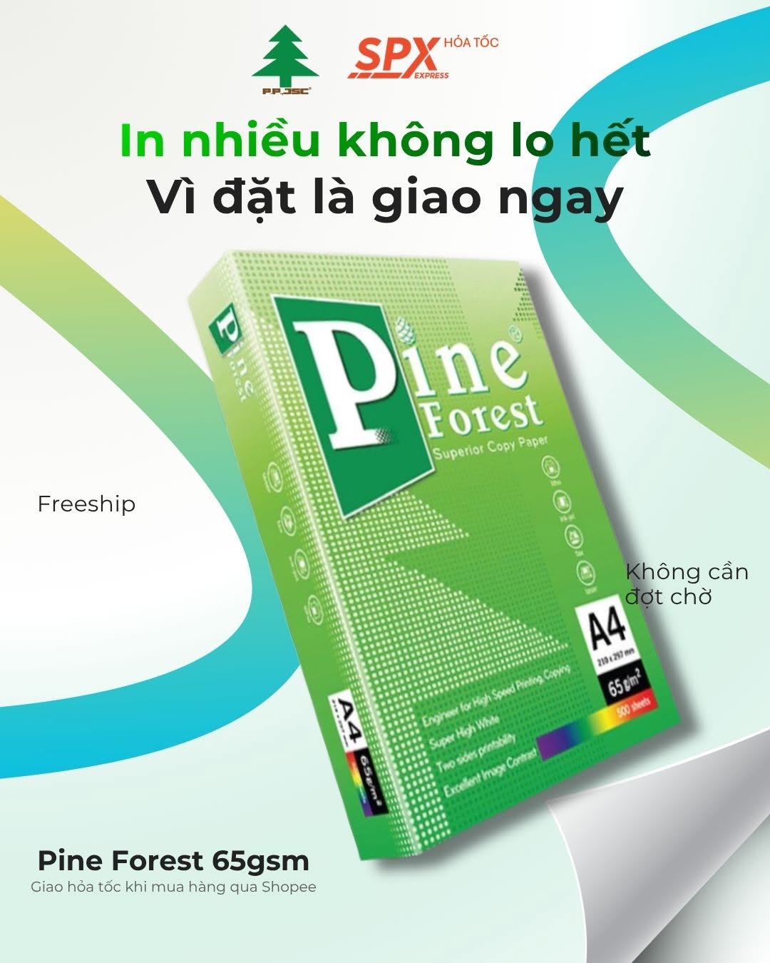 Giao hỏa tốc giấy A4 Pine Forest chính hãng P.P JSC tại Hà Nội